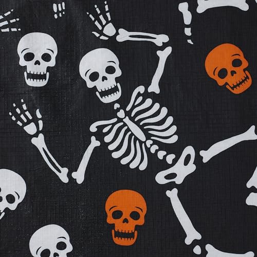 Halloween Skeleton Vinyl Flannel Backed Tablecloth 52x70 - Skelly Design