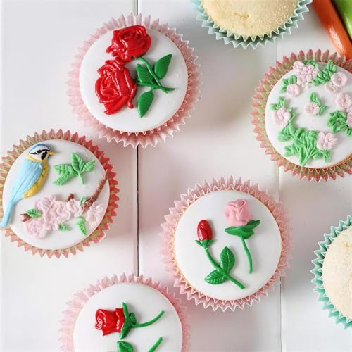 Silicone Fondant Mold 3 Pack - Rose, Bird & Butterfly Stems for Cake Decoration
