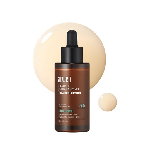 ACWELL Licorice pH Balancing Advanced Facial Serum Ampoule 1.01 fl.oz. - Enhancing Serum for Dull Skin, Reduces Acne and Blemishes, Minimizes Fine Lines, Healthy Glow Skin