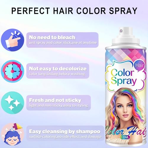 Fired Red Temporary Hair Spray - Bold Red Hair Color Dye for Men Women Kids