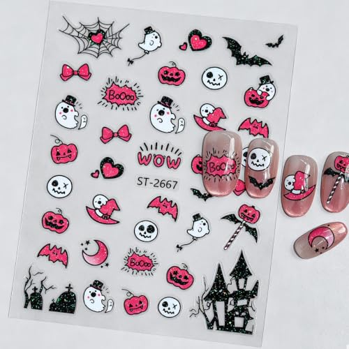 Halloween Nail Stickers Set - Pumpkin Ghost Skull 12 Sheets - Style-01