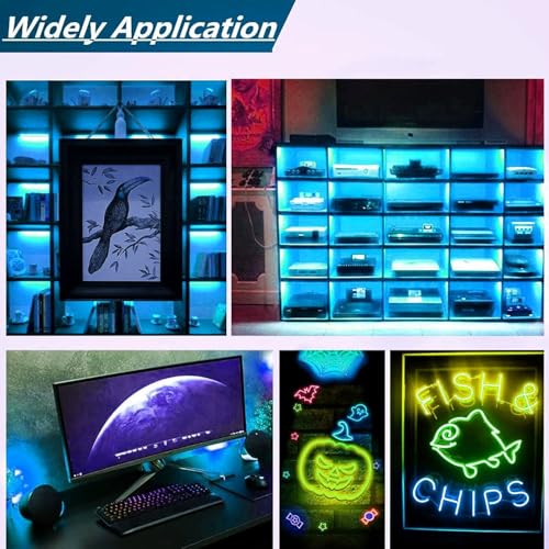 Ourbest Icy Blue Electroluminescent Panel Light - 2 Pack 10x10CM DIY Mask Eye Lighting for Party & Cosplay