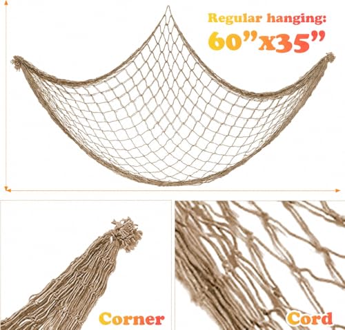 Brown Fish Net Decorations for Party Nautical Under Sea Tropical Table Runner