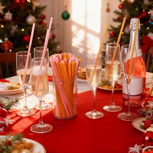 Disposable Plastic Drinking Straws Bulk Pack for Cocktails and Parties