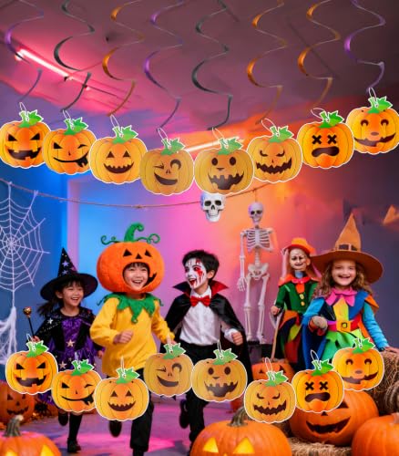 Halloween Ghost Pumpkin Streamer Set - 8PCS Spooky Party Decorations