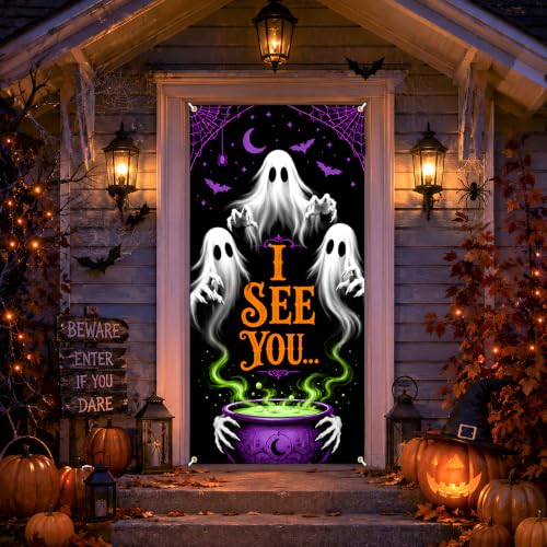 Halloween Door Cover Banner Dancing Skeleton Party Decor - Ghost Variation