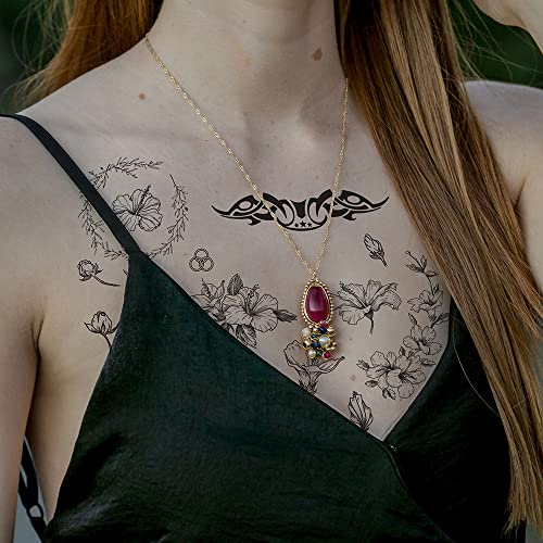 Gothic Black Temporary Tattoos Set - 60 Pcs Vintage Skeleton Snake & Dark Design Stickers
