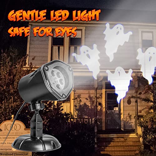 PEIDUO Halloween Ghost Projector Light - White, Waterproof Outdoor Yard & Garden Decor