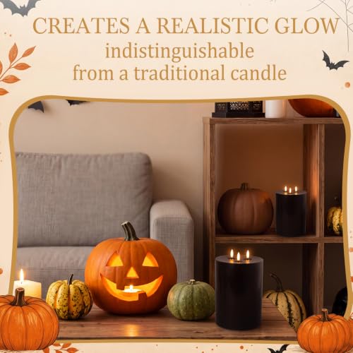 Retisee Black Extra Large Flameless Candle 6" x 8" with Remote - Classic