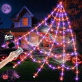 GORKAY Antique Halloween Spider Web Lights - 16.4Ft 550 LED Outdoor Indoor Decor