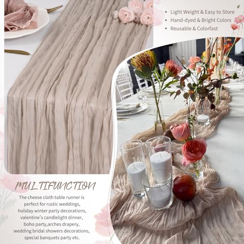 Rosy Brown Cheesecloth Table Runner 10 Pack - 17 x 108 Inches - Showgeous