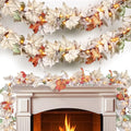 9ft Fall Garland Lights with 50 Warm Incandescent Bulbs - Indoor Outdoor Thanksgiving Decor