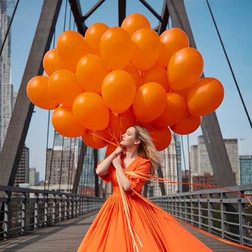 Orange Latex Balloons 100 Pack 12 Inch Party Decorations - Extra Thick