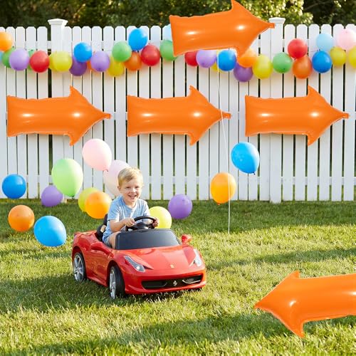 Orange Directional Arrow Balloons 5 Pack - Halloween Birthday Party Decorations
