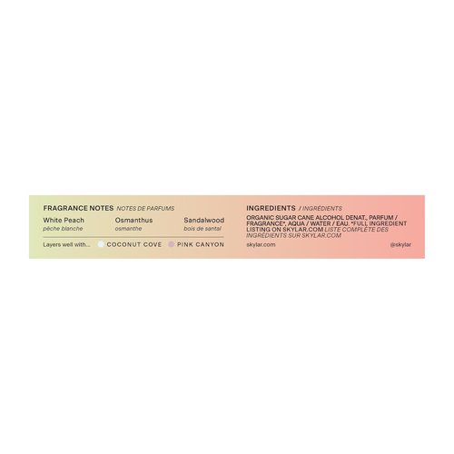 Skylar Peach Fields Eau de Parfum - Hypoallergenic, Vegan Perfume for Sensitive Skin | Sweet Mandarin & Peach Notes - 10mL / 0.33 Fl oz