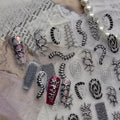 Gothic Nail Art Stickers 5D Embossed Metal Decals - Self Adhesive Bone Designs