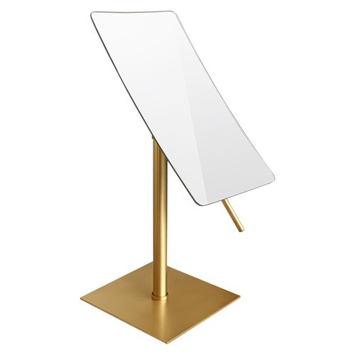 Gecious Bronze Table Standing Rectangular Vanity Makeup Mirror with 3X Magnification, Highly Adjustable, Crafted from 304 Stainless Steel, for Hotel Bathroom