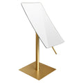 Gecious Bronze Table Standing Rectangular Vanity Makeup Mirror with 3X Magnification, Highly Adjustable, Crafted from 304 Stainless Steel, for Hotel Bathroom
