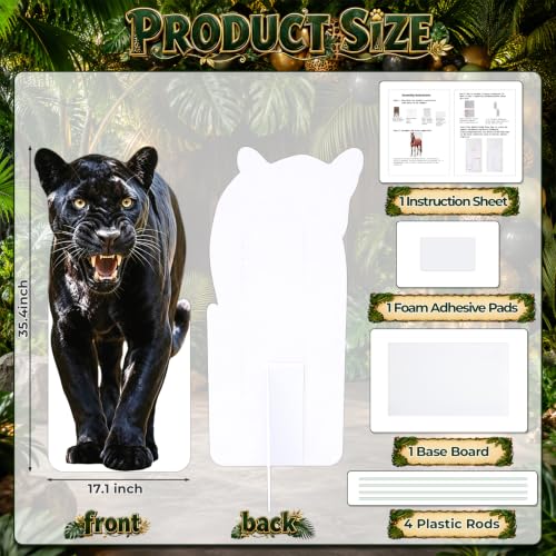 Black Jaguar Cardboard Cutout Standee - Large Jungle Safari Animal Photo Booth Prop