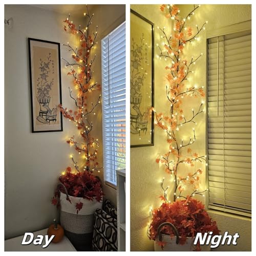 Brown Enchanted Willow Vine Room Decor: 7.5Ft Fairy Lights with Remote Control - 2 Pack