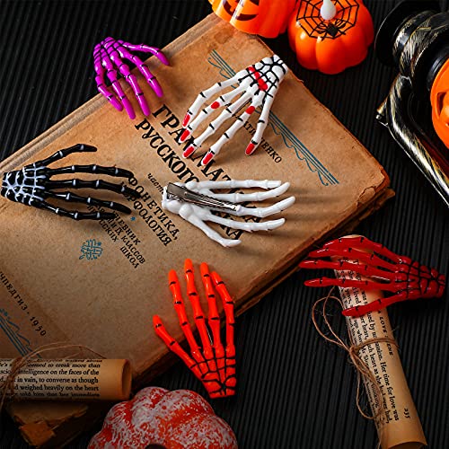 Skeleton Hands Bone Hair Clips - Gothic Halloween Claws Hair Accessories - Delicate Color