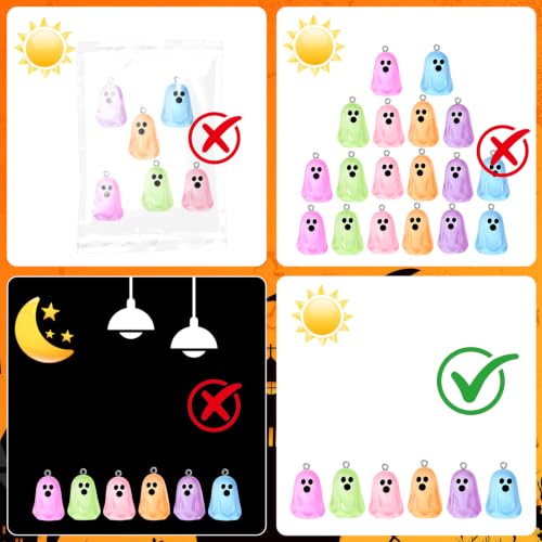 36Pcs Glowing Halloween Ghost Ornaments for Small Tree - Luminous Ghost Set