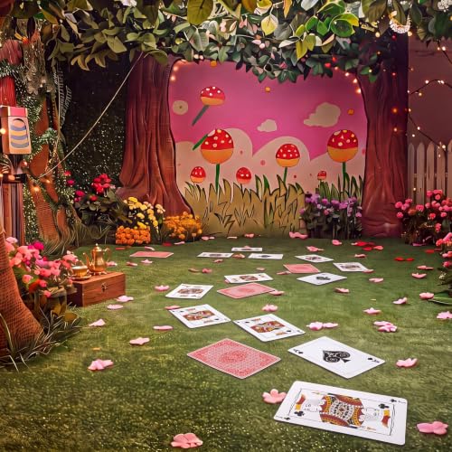 Wonderland Tea Party Poker Card Floor Stickers - 20pcs Decorative Decals