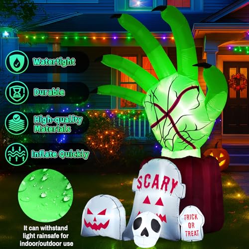 Garma 8.6 FT Halloween Inflatable Zombie Hand Yard Decor - Variation of Zombie Hand Tombs