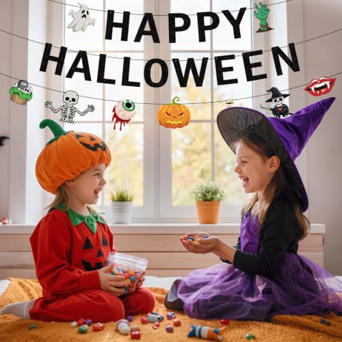 Halloween Banner Decorations Ghost Horror - Black Halloween Party Banner