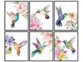 Boho Hummingbirds Wall Art Print - Shabby Chic Farmhouse Decor for Bedroom & Living Room