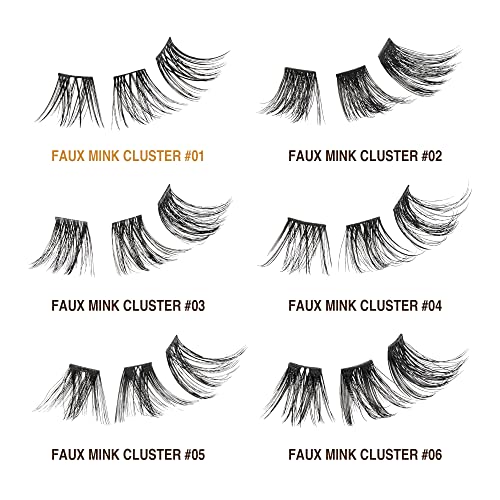 Demi Extended Reusable False Eyelashes - Featherlight Synthetic Lash Clusters - Natural Look - Multipack