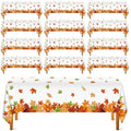 12 Pack Fall Maple Leaf Disposable Plastic Tablecloth for Thanksgiving & Autumn Parties