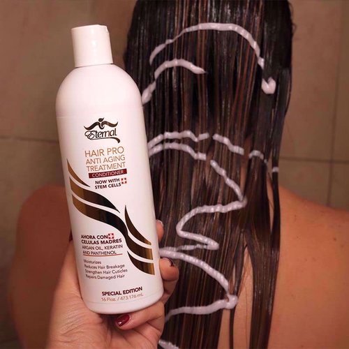 Eternal Spirit Beauty Hair Pro Anti Aging Treatment Shampoo and Conditioner, Serum, Scalp Massager Brush. Revitalize with Swiss Stem Cells, Argan Oils, Keratin. 32 Fl Oz