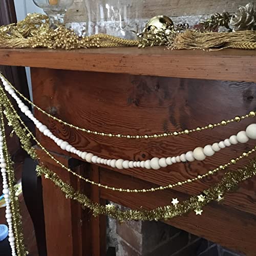 Farmhouse Wooden Beaded Garland - Pumpkin Accent, 86 Inch Size 3