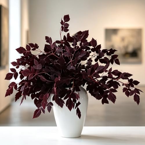 12PC Fall Artificial Plum Cimicifuga Leaves for Vase Decor - Autumn Home Accent