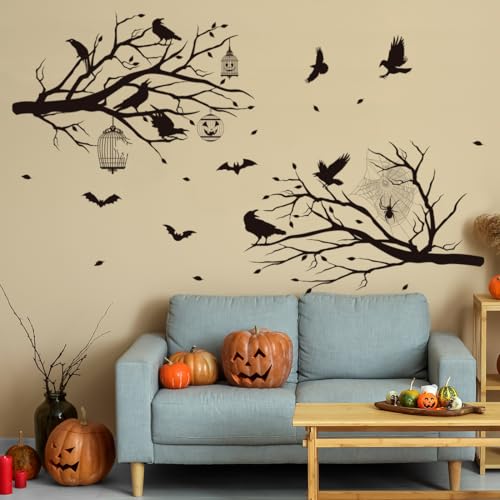 Halloween Wall Decals Black Tree Branch Wall Stickers - Halloween Tree Variation