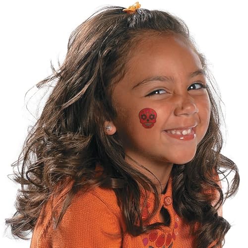 Temporary Tattoos Halloween Sugar Skull Set - Fun Express, 72 Pieces