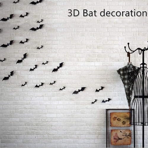 72 Pcs Halloween 3D Bat Wall Decals Waterproof Indoor Outdoor Decor