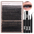 D Curl Lash Clusters Kit for DIY Eyelash Extensions 10-18mm - 300 Pcs with Bond, Seal & Tweezers