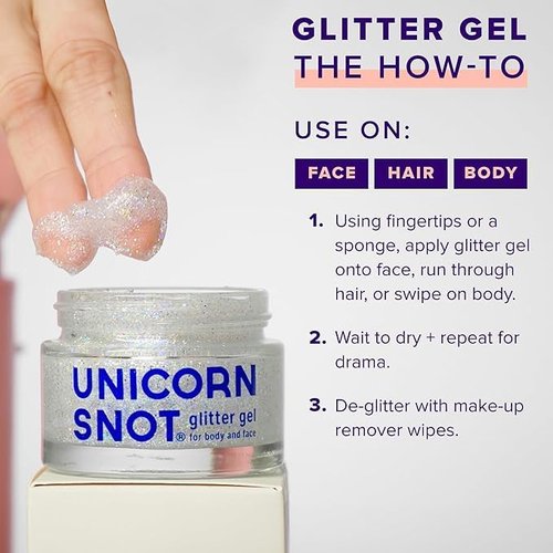 UNICORN SNOT Holographic Face Glitter & Body Glitter Gel | Hair Glitter, Vegan & Cruelty-Free, 1.7 oz 3-Pack (Disco/UV/Sky)