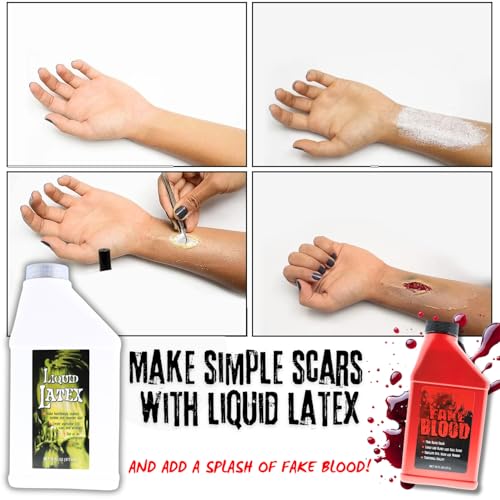 Liquid Latex 16oz - Professional FX Makeup for Zombie and Monster Effects
