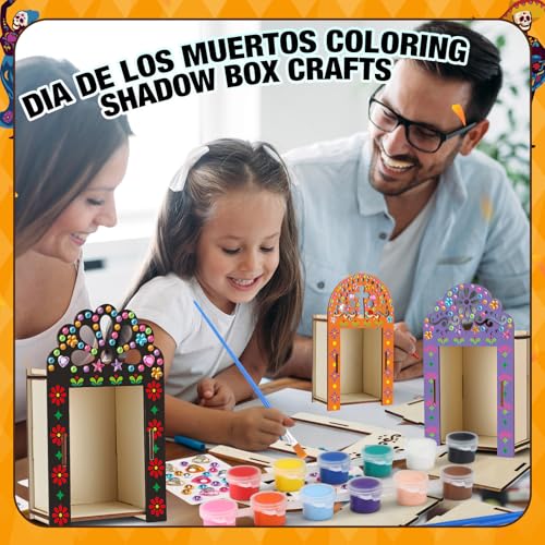 DIY Day of the Dead Shadow Box Kit with Paint & Gems for Ofrenda Decor
