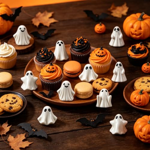 Mini Resin Ghost Figurines Set - 48pcs Halloween Decorations & Favors