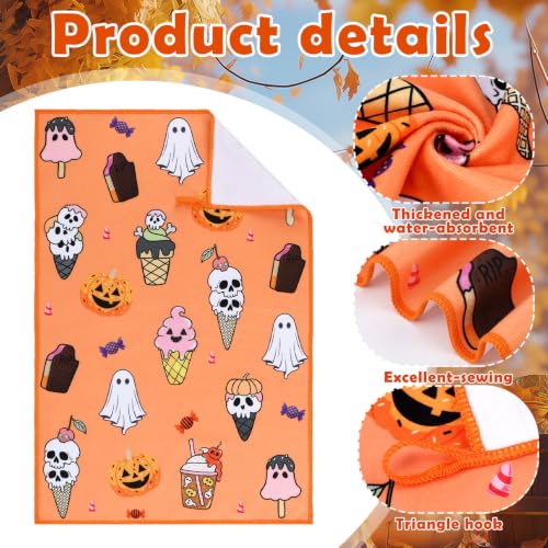 Halloween Skull Kitchen Towels Set - Funny Ghost Hand Towels, 4 Pcs Variation of Skull