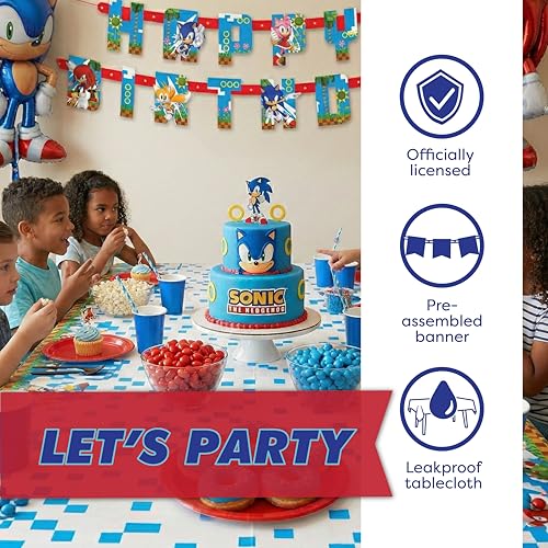 Sonic Birthday Party Decorations Banner & Table Cloth Set