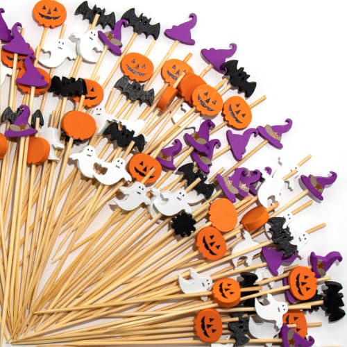 Halloween Mix Cocktail Picks - Spooky Food Skewers for Appetizers & Drinks