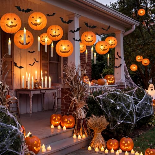 Halloween Party Decoration Set with Lanterns Bats Candles and Hooks - 126 Pieces