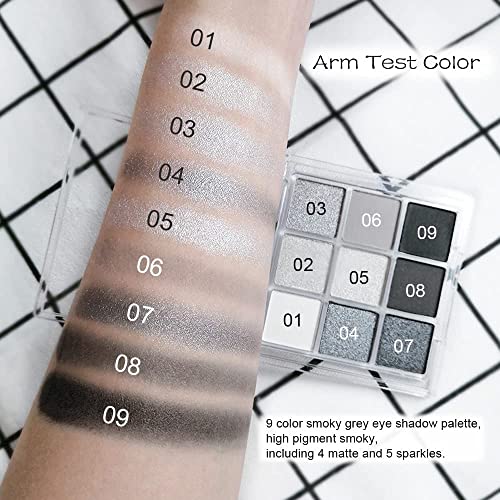 Eyeshadow Palette Black Smokey Silver Glitter - 9 Colors, Variation A1