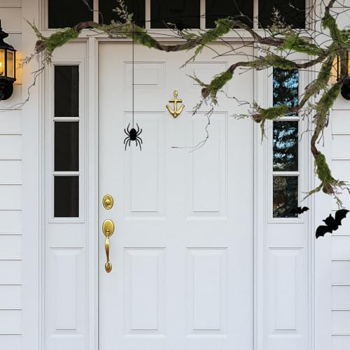 78.9-Inch Faux Tree Trunk Garland with Moss and Leaves for Halloween & Forest Decor