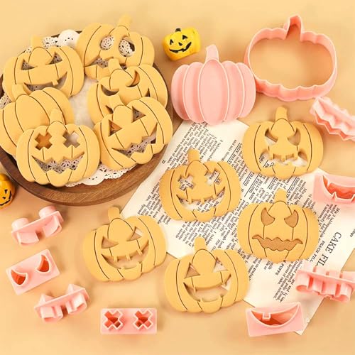 Mini Pumpkin Cookie Cutters - Halloween Raised Design Cookie Stamps - Pumpkin Variation